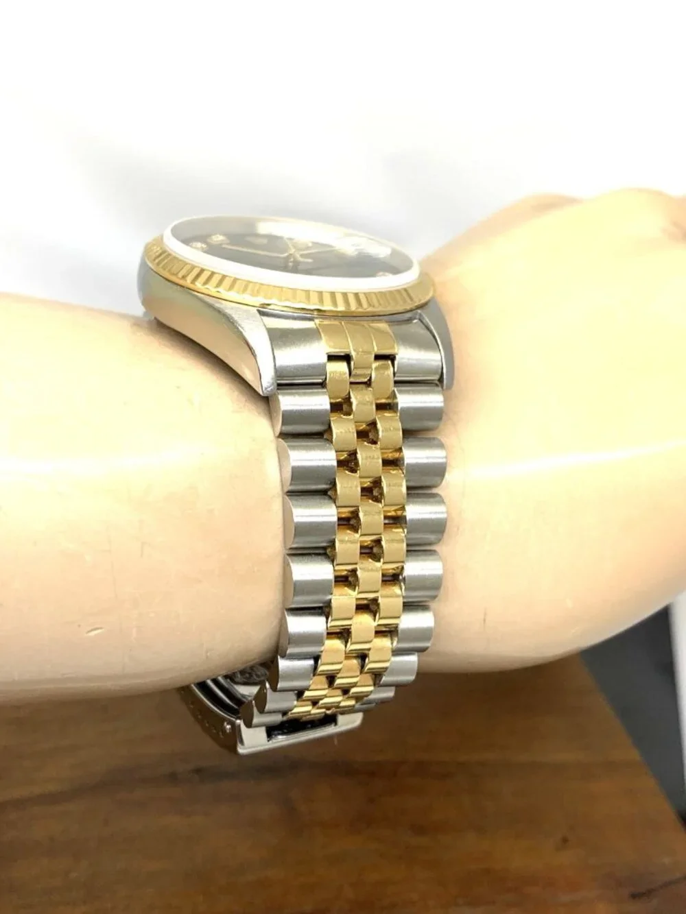 Rolex Datejust Watch 16233 Factory Diamond 18k Yellow Gold & Steel Vintage 1995